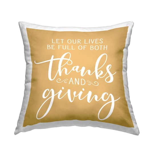 Stupell Industries Thanksgiving Gratitude Calligraphy Throw Pillow